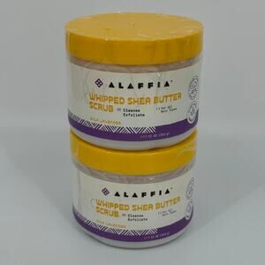 Lot of 2 Alaffia Whipped Shea Butter Scrub Wild Lavender Skin 312g/8 Fl Oz